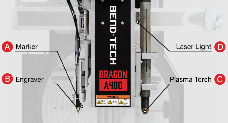 alt=Image of Bend-Tech Dragon A400 CNC plasma cutter toolhead