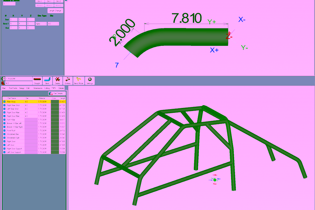 alt=An image of a single part and assembly in the Bend-Tech Dragon CAD Software