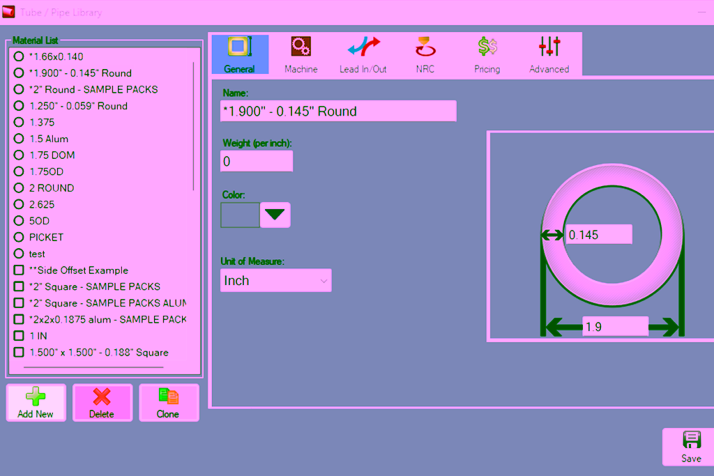 alt=Image of integrated libraries in the Bend-Tech Dragon CAD Software