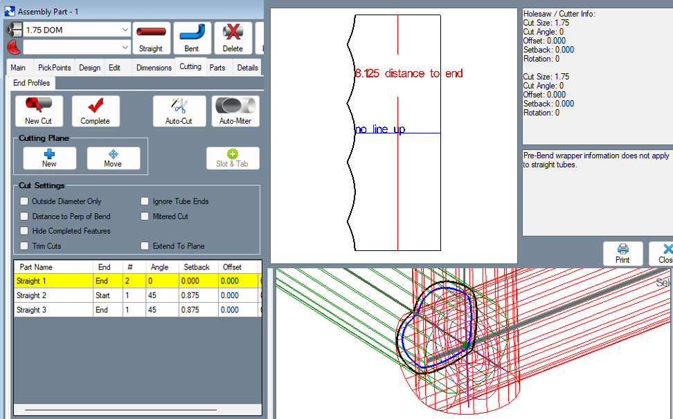 alt=Image of the Cutting Wrappers Feature of the Bend-Tech Tube and Pipe Software