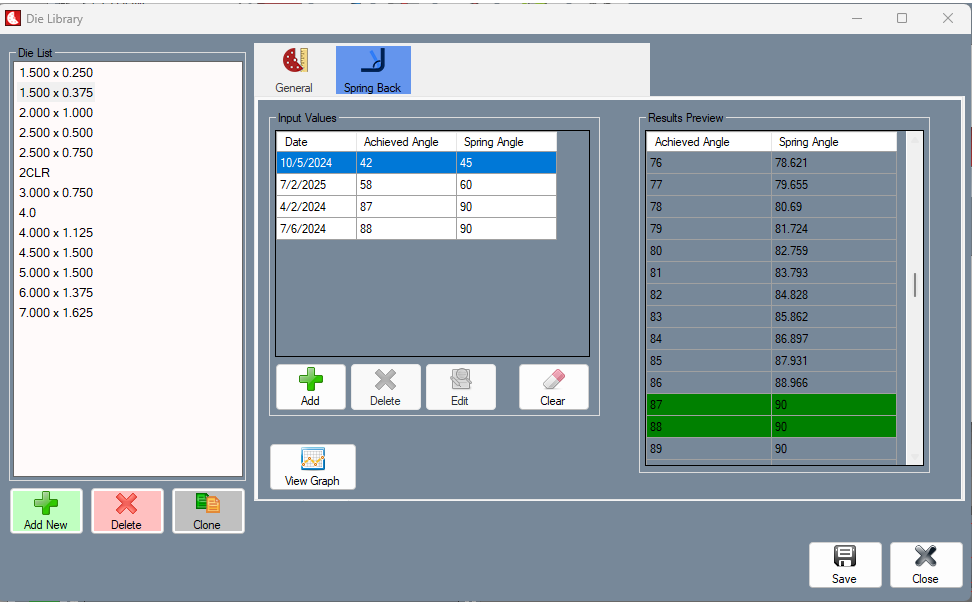 alt=Image of Springback Calculator Feature of Bend-Tech Tube and Pipe Software