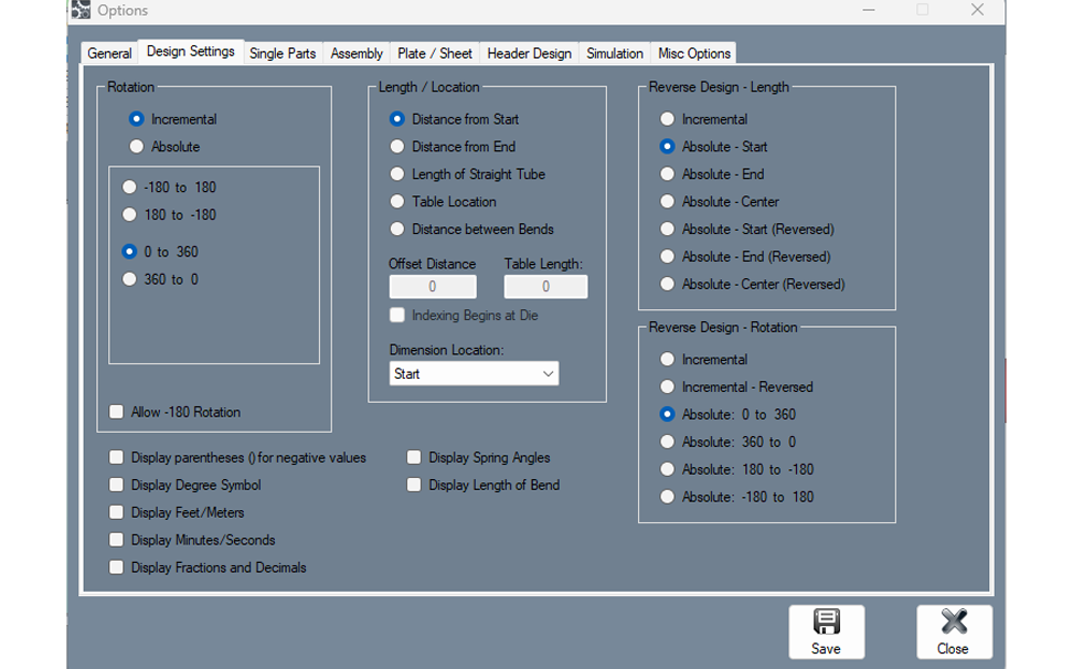 alt=Image of Advanced Calculation Output Feature of Bend-Tech Tube and Pipe Software