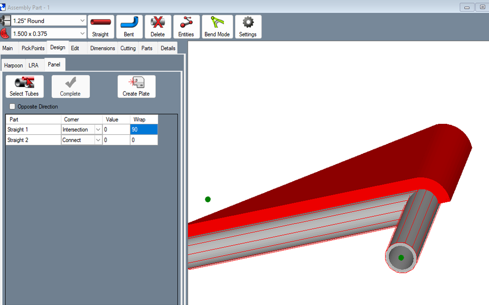 alt=Image of the Panel Designer Feature of the Bend-Tech Tube and Pipe Software