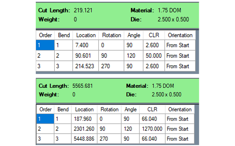 alt=Image of Unit Conversion Feature of Bend-Tech Tube and Pipe Software