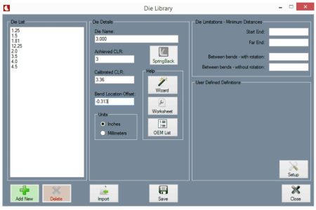Material & Die Libraries